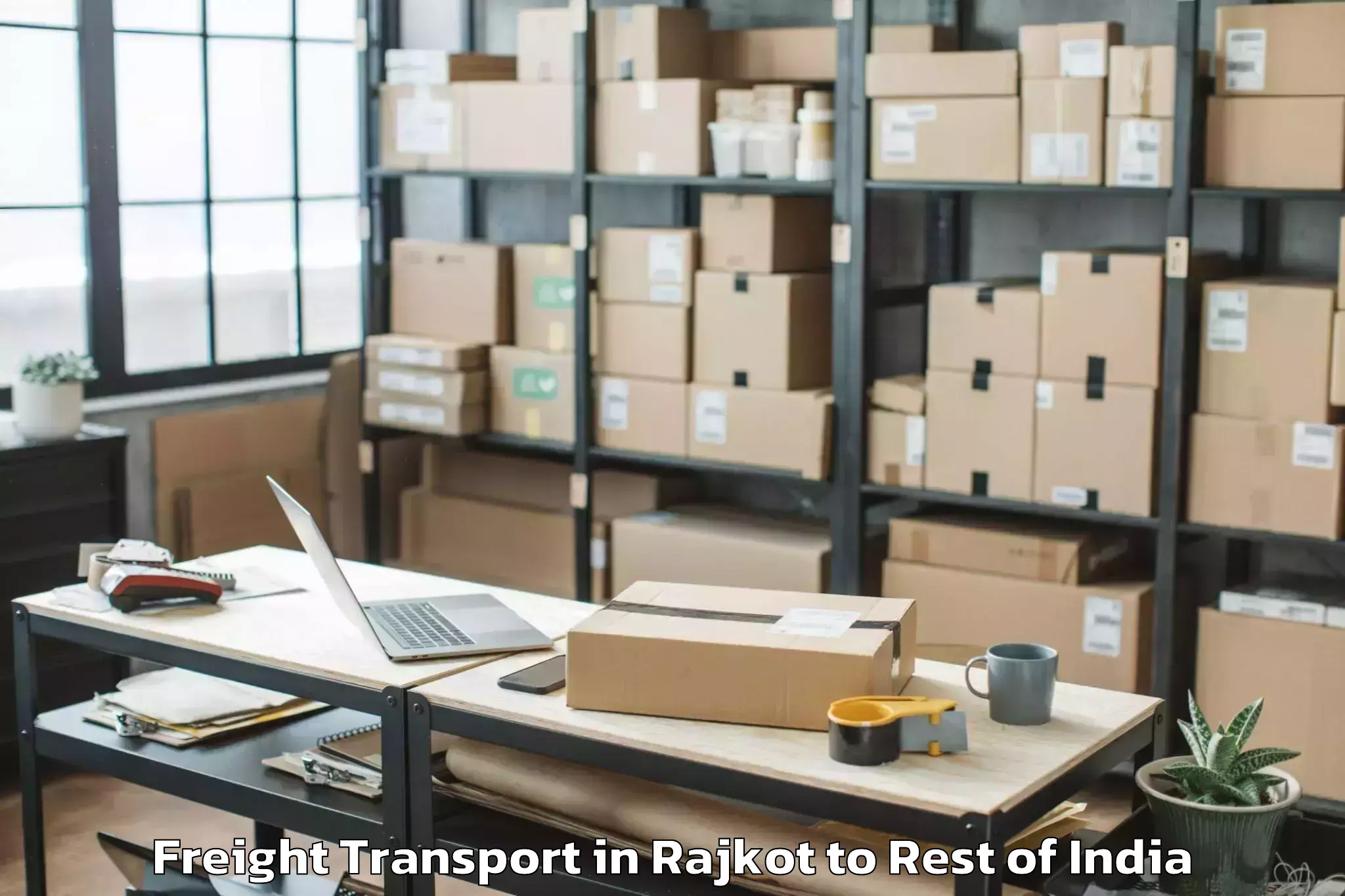 Quality Rajkot to Central University Of Jammu Ja Freight Transport